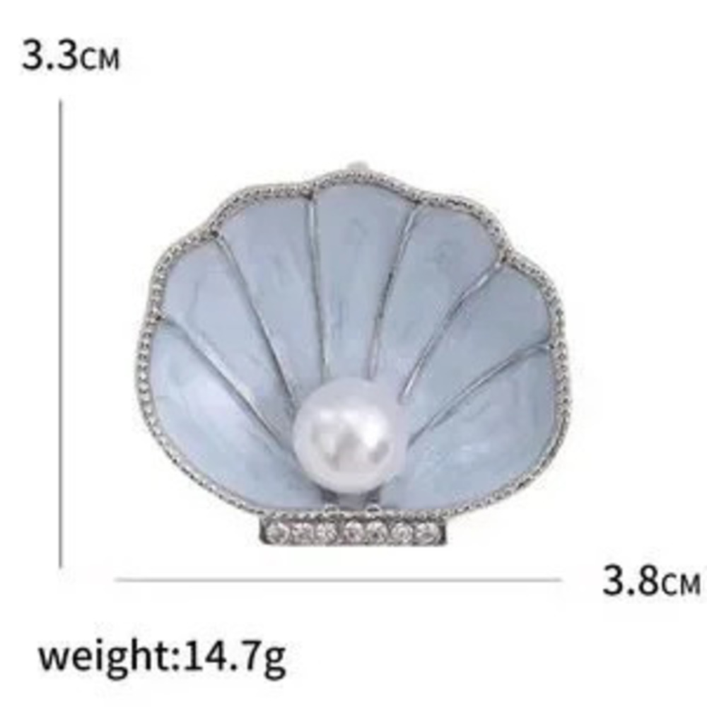 Seashell Brooch Pin Write Pearl